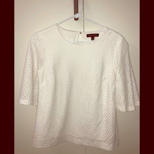 Banana Republic white statement sleeves top